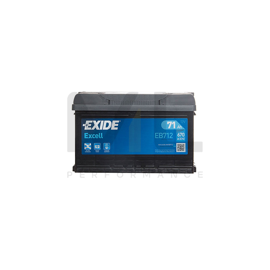 Exide Excel Car Battery 100 (71Ah) - 3 Year Guarantee - W096SE | ML Performance EU Car Parts