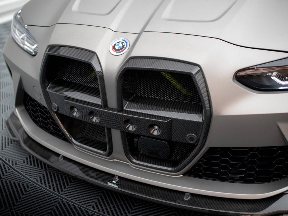 CARBON FIBER FRONT GRILL + LICENSE PLATE HOLDER BASE BMW M4 G82 / M3 G80 | ML Performance Car Parts