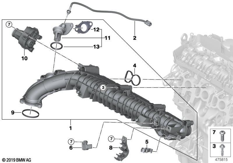 Genuine BMW 11618477030 Intake Manifold Agr With Flap Control | ML Performance EU Car Parts