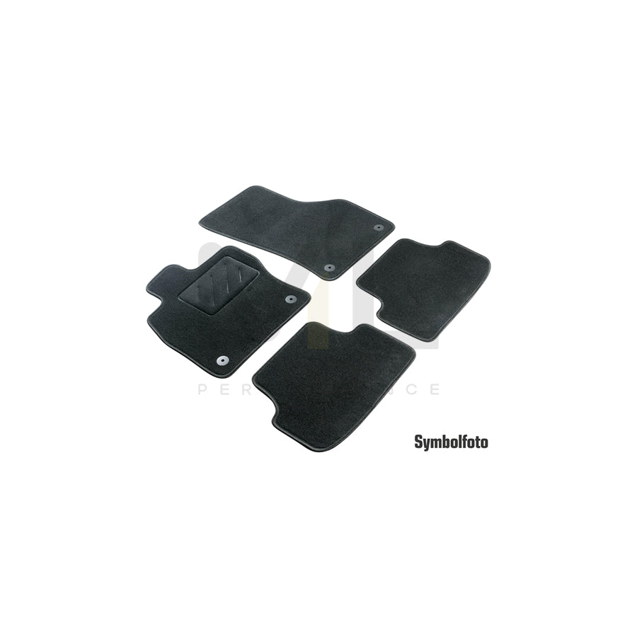 WALSER Tailored 80279 Floor mat set for RENAULT Zoe (BFM_) Textile, Front and Rear, Quantity: 4, Black | ML Performance Car Parts