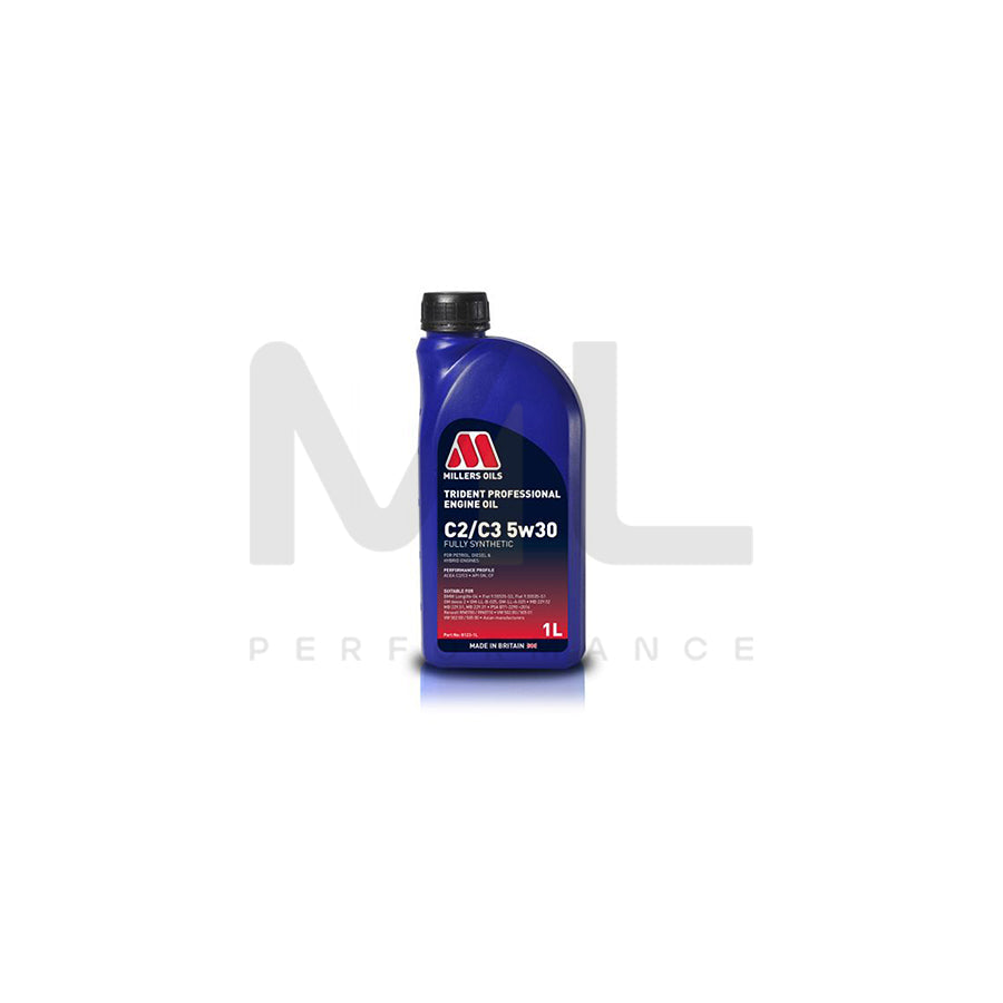 Millers Oils Trident Professional C2/C3 5W-30 Fully Synthetic Engine Oil 1l | Engine Oil | ML Car Parts UK | ML Performance