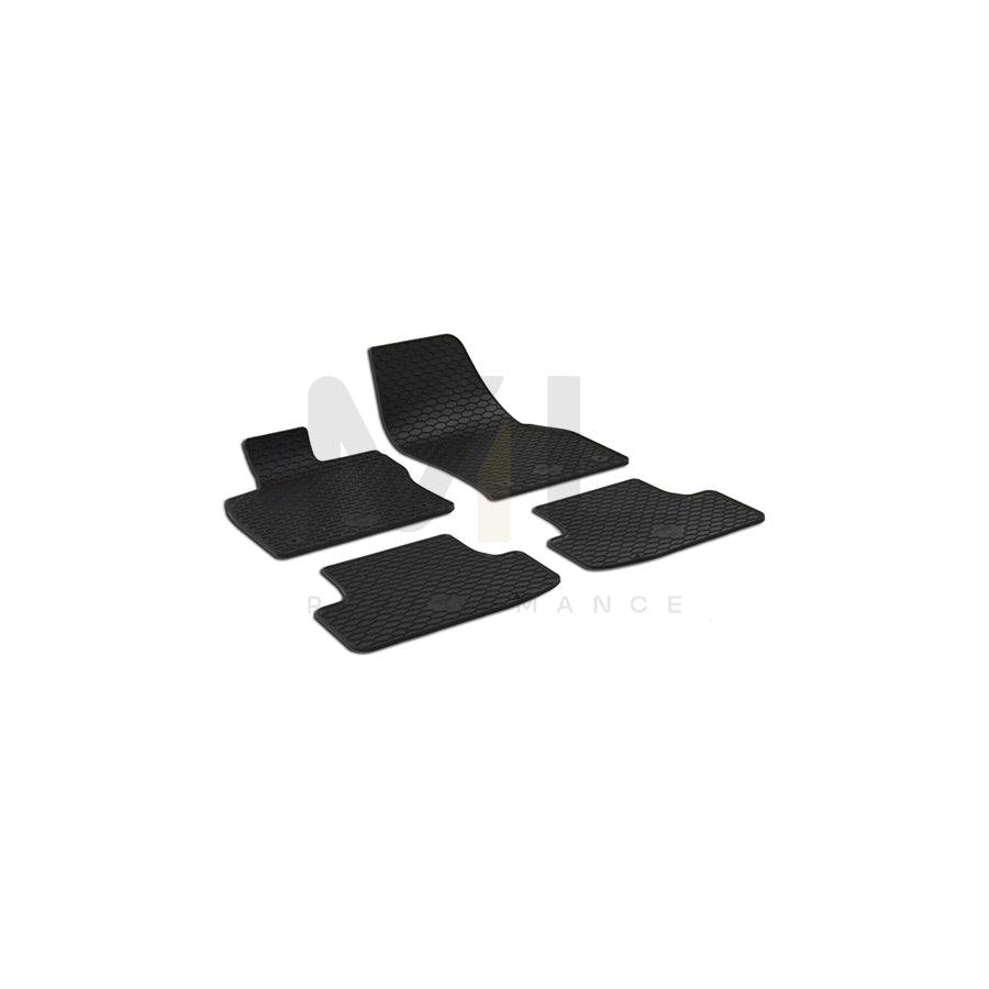 WALSER 50815 Floor mat set for VW T-Roc (A11) Elastomer, Front and Rear, Quantity: 4, Black | ML Performance Car Parts