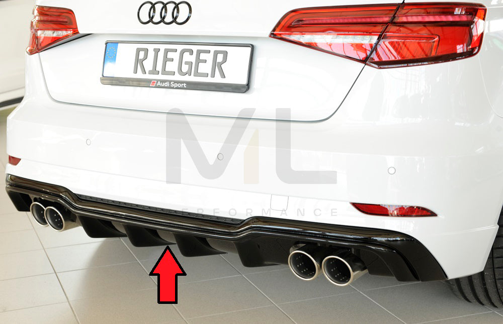 Rieger 00088182 Audi 8V A3 Rear Diffuser 1 | ML Performance EU Car Parts