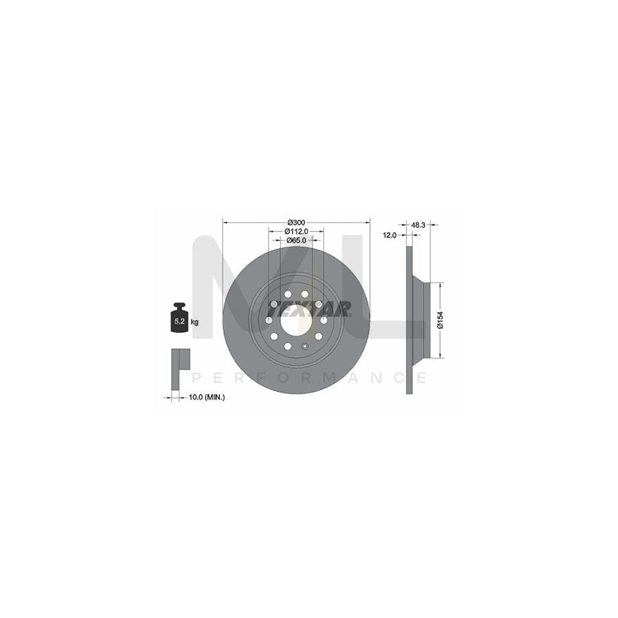 TEXTAR PRO 92255403 Brake Disc Solid, Coated, without wheel hub, without wheel studs | ML Performance Car Parts