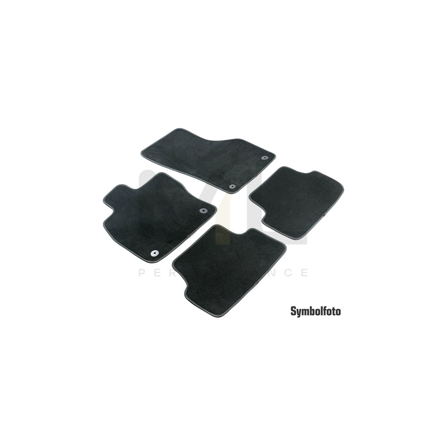 WALSER 80663 Floor mat set for RENAULT Zoe (BFM_) Textile, Front and Rear, Quantity: 4, Black | ML Performance Car Parts