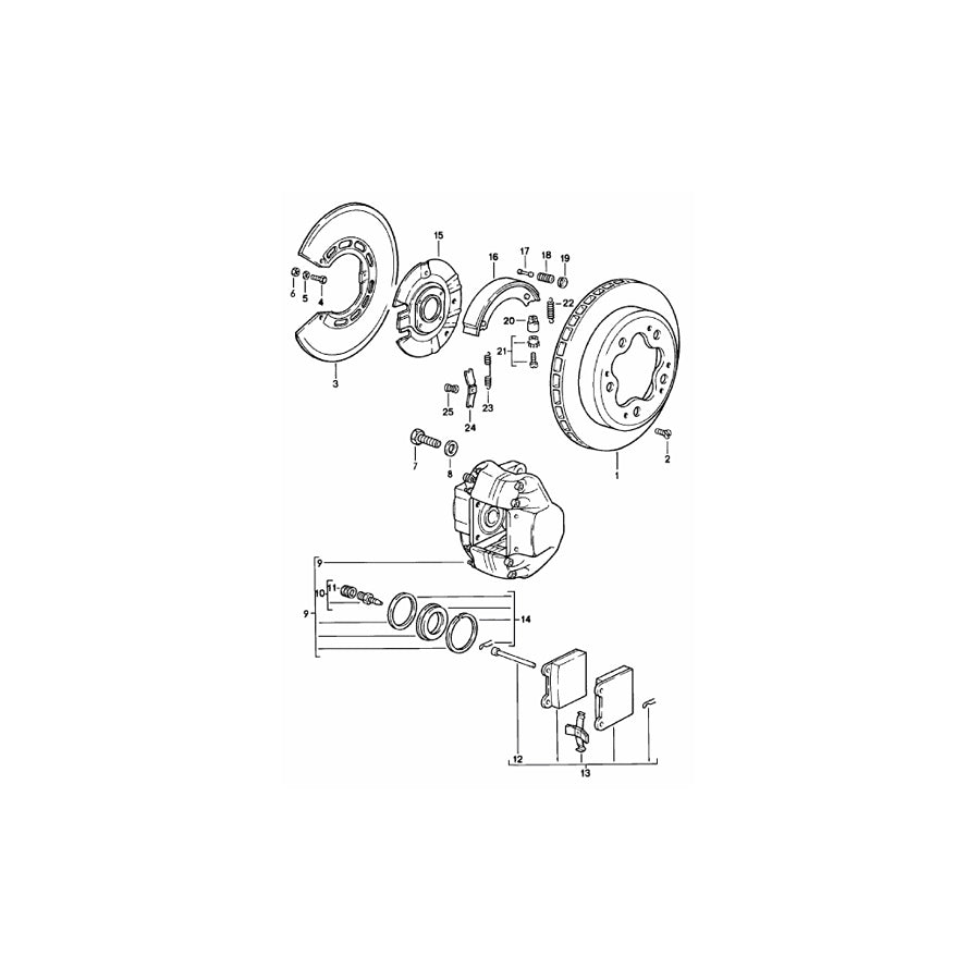 Genuine Porsche Handbrake Shoes Compression Spring Porsche 911 / 365C | ML Performance EU Car Parts