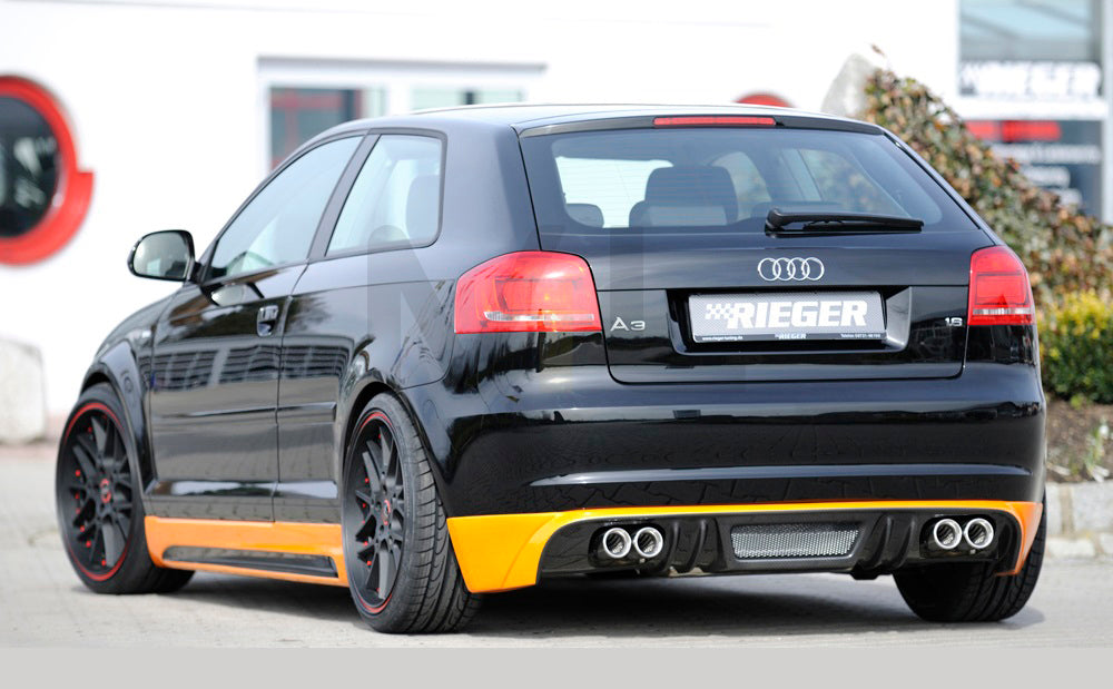 Rieger 00099838 Audi 8P A3 Rear Diffuser - Carbon-Look 3 | ML Performance EU Car Parts