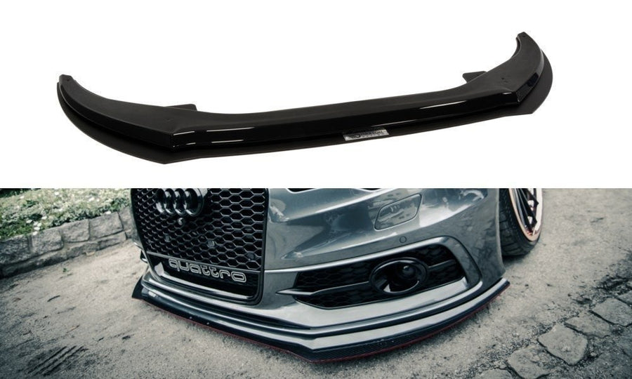 Maxton Design AU-A6-C7-SLINE-FD2T+CNCA Hybrid Front Splitter Audi S6 / A6 S-Line C7 | ML Performance UK Car Parts