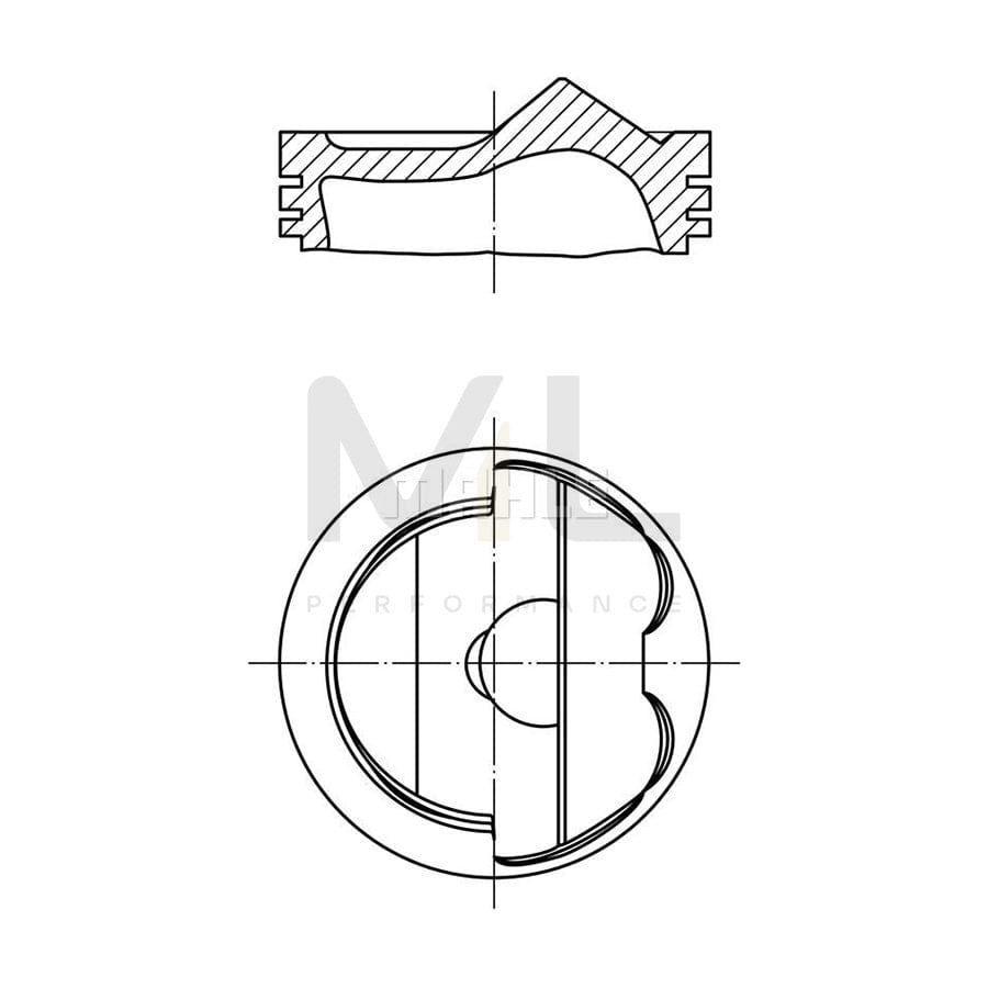 MAHLE ORIGINAL 028 PI 00124 000 Piston 84,5 mm, with piston ring carrier, without cooling duct | ML Performance Car Parts