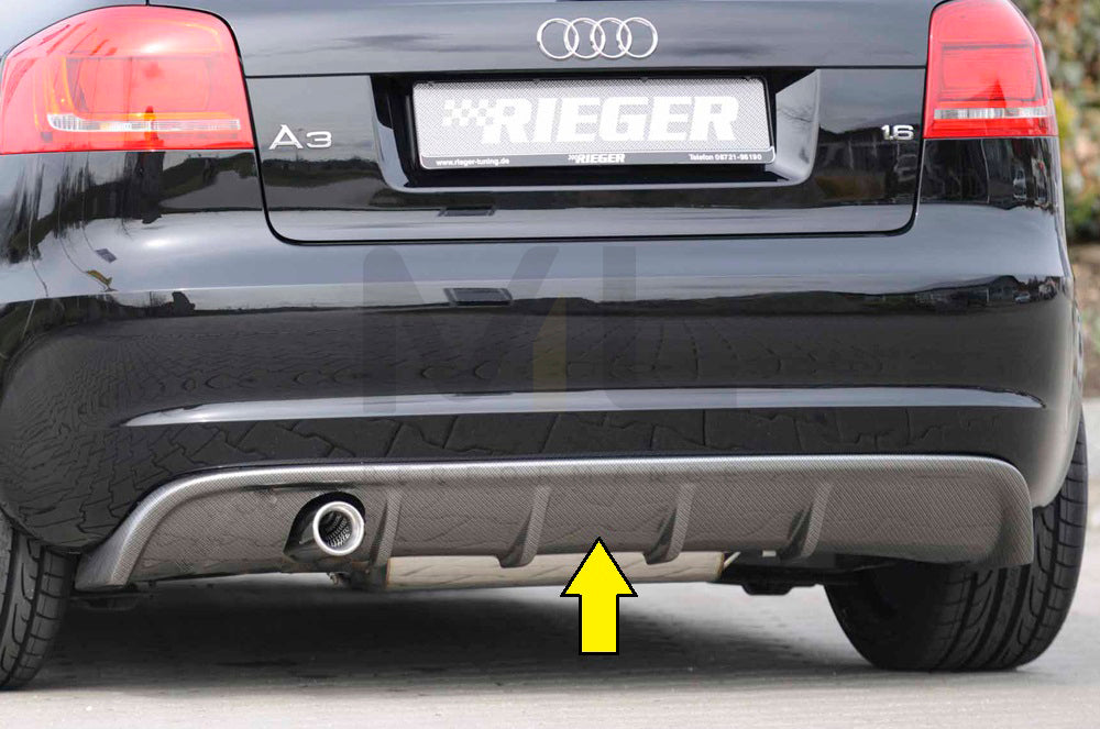 Rieger 00099832 Audi 8P A3 Rear Diffuser 1 | ML Performance EU Car Parts