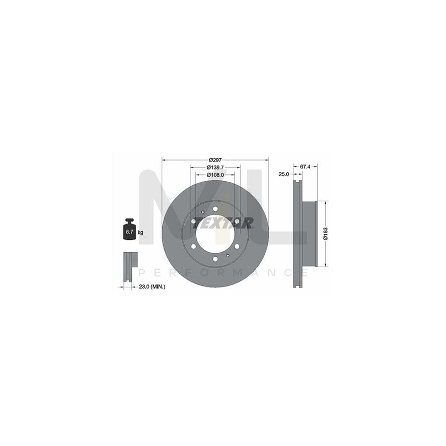 TEXTAR 92222600 Brake Disc Internally Vented, without wheel hub, without wheel studs | ML Performance Car Parts