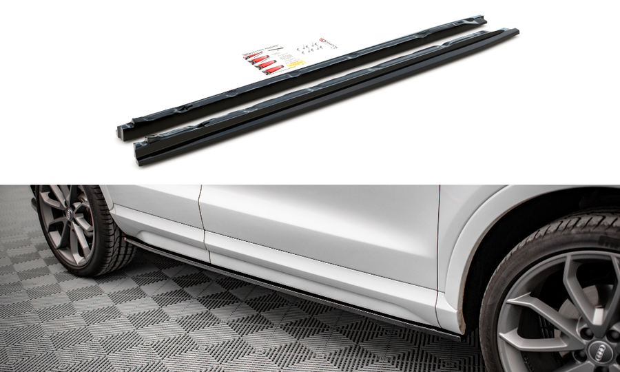 Maxton Design AU-Q3-1F-SLINE-SD1T Side Skirts Diffusers Audi Q3 S-Line 8U (Facelift) | ML Performance UK Car Parts