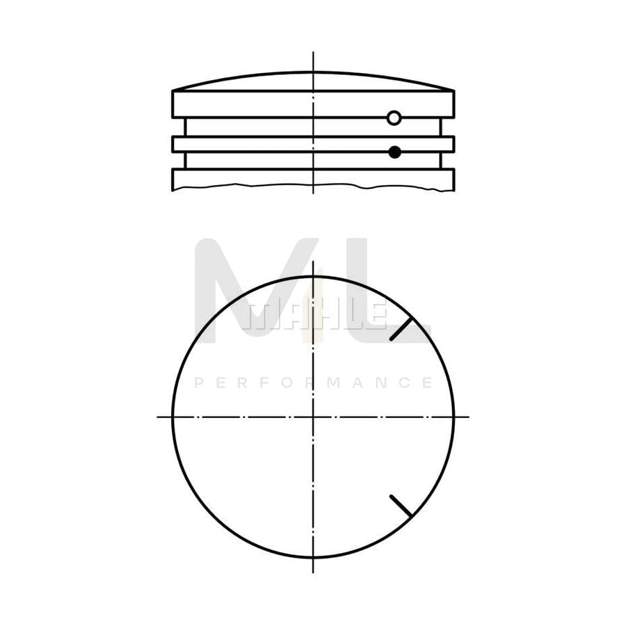 MAHLE ORIGINAL 533 09 00 Piston 52,0 mm, without cooling duct | ML Performance Car Parts