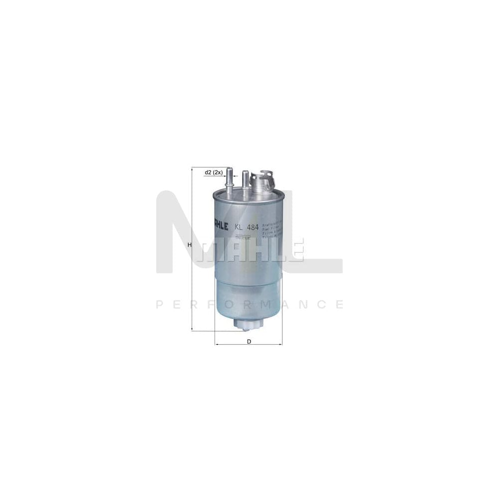 MAHLE ORIGINAL KL 484 Fuel filter In-Line Filter, with water drain screw | ML Performance Car Parts