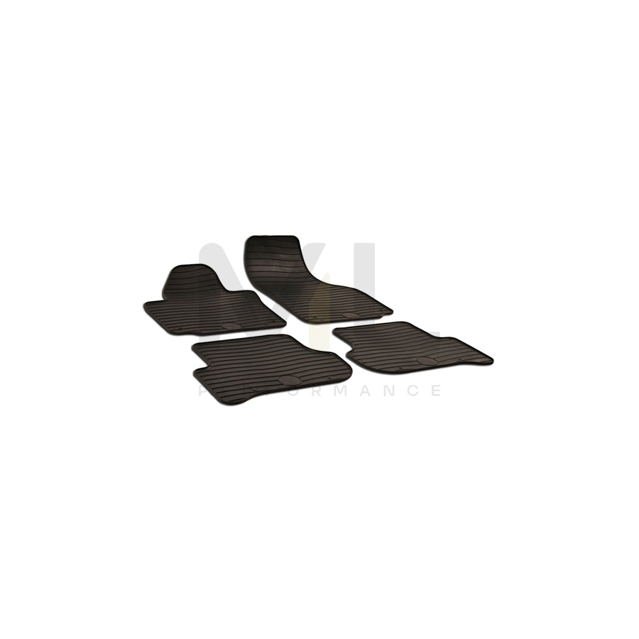 WALSER 50516 Floor mat set for SKODA Yeti (5L) Elastomer, Front and Rear, Quantity: 4, Black | ML Performance Car Parts