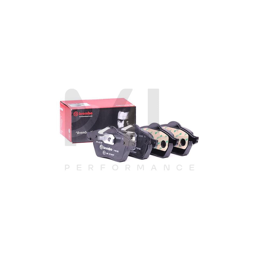 Brembo P 59 022 Brake Pad Set Directional Brake Pads, Prepared For Wear Indicator, With Piston Clip | ML Performance Car Parts