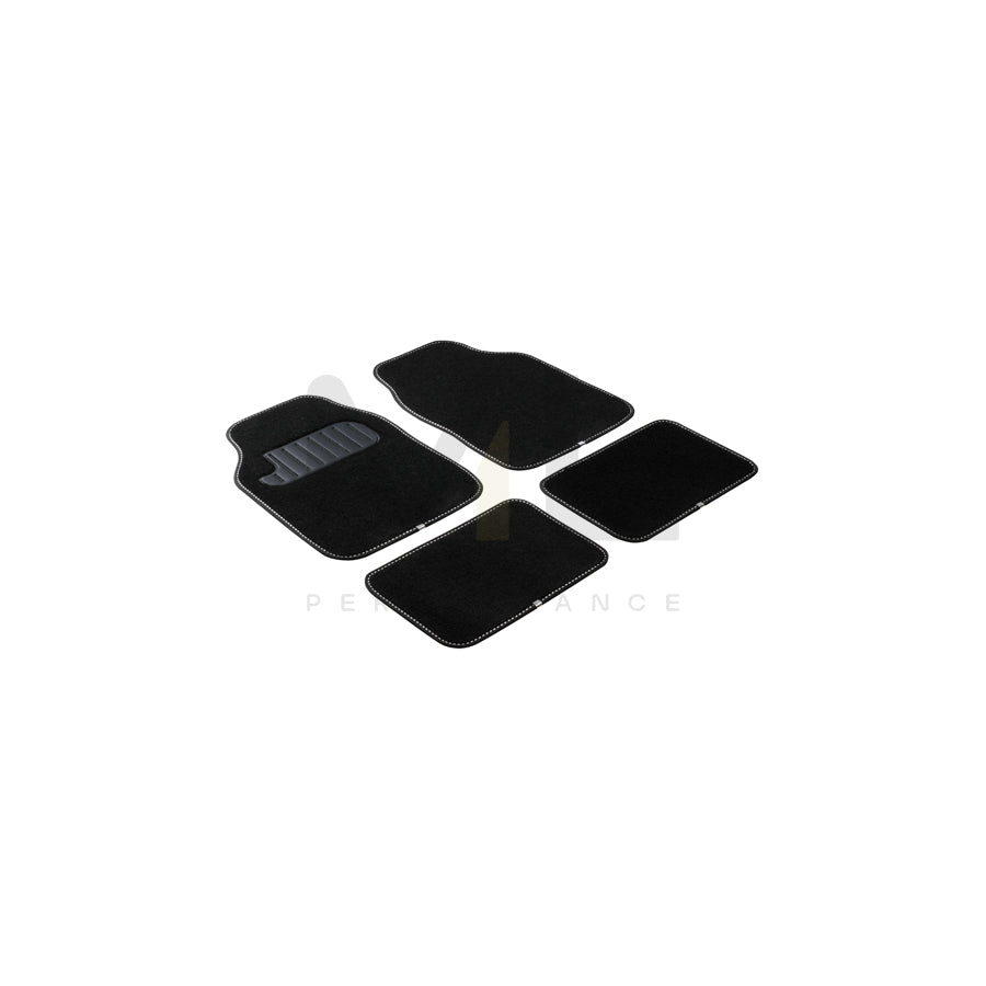 WALSER Universal fit, The Color 29012 Floor mat set Polyester, PP (Polypropylene), Front and Rear, Quantity: 4, Black, White | ML Performance Car Parts