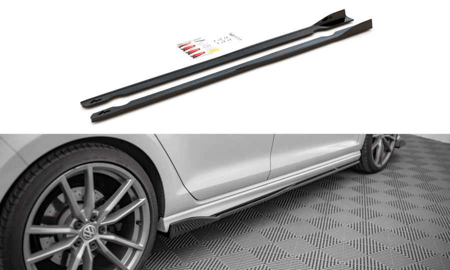 Maxton Design VW-GO-7-R-SD2T Side Skirts Diffusers V.2 Volkswagen Golf R MK7 | ML Performance UK Car Parts