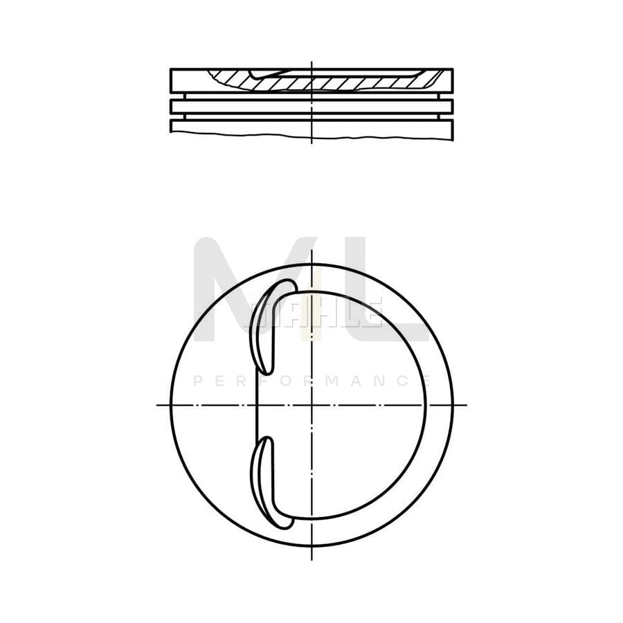 MAHLE ORIGINAL 448 11 04 Piston 77,0 mm, without cooling duct | ML Performance Car Parts