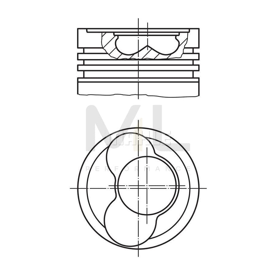 MAHLE ORIGINAL 030 58 02 Piston 81,51 mm, with piston ring carrier, without cooling duct | ML Performance Car Parts