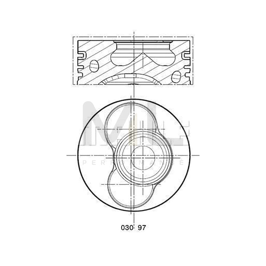 MAHLE ORIGINAL 030 97 00 Piston 81,01 mm, at steering cylinder, Axle stop on frame, with cooling duct, with piston ring carrier | ML Performance Car Parts