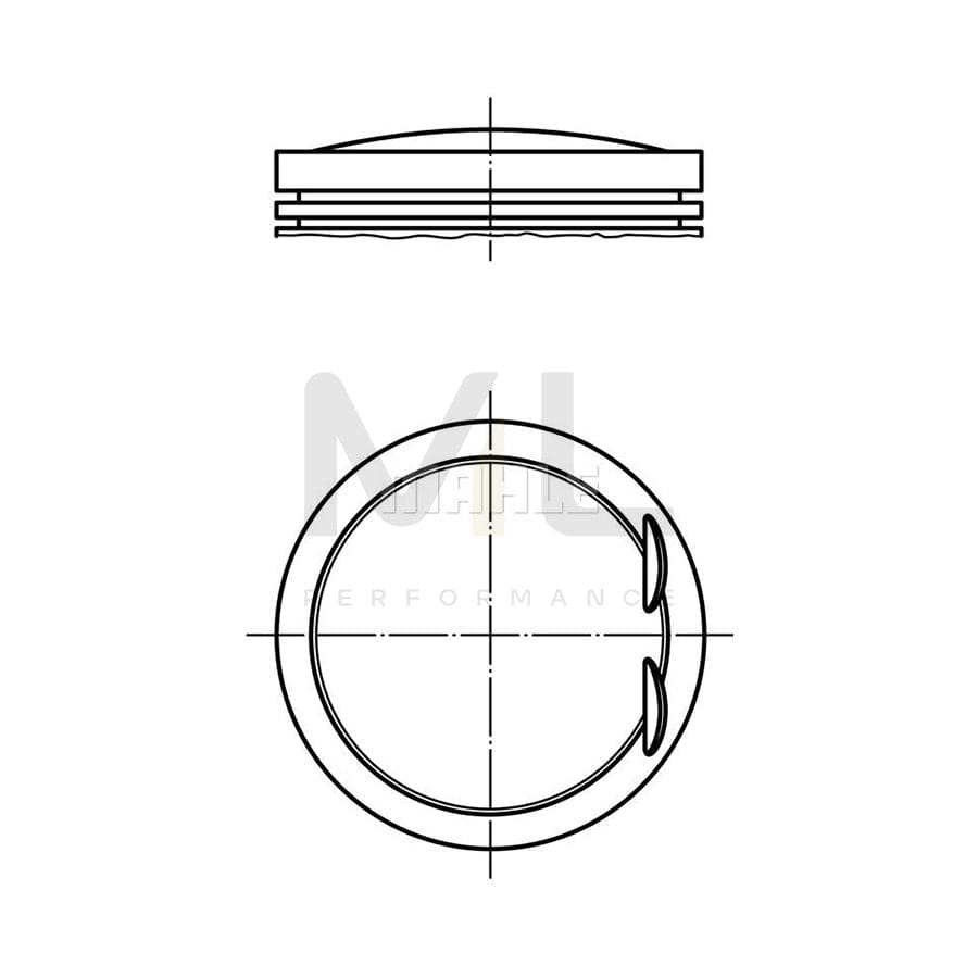 MAHLE ORIGINAL 028 PI 00128 002 Piston 83,01 mm, with piston ring carrier, without cooling duct | ML Performance Car Parts