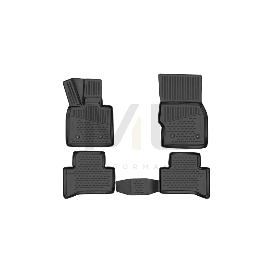 WALSER Tailored, XTR 75248 Floor mat set Elastomer, Front and Rear, Black | ML Performance Car Parts