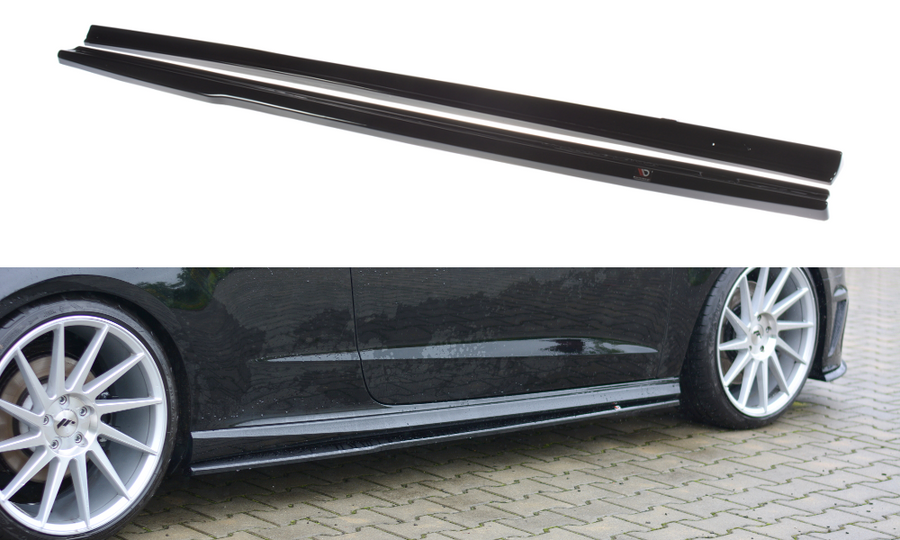 Maxton Design AU-S3-3-3D-SD1T Side Skirts Diffusers Audi S3 / A3 S-LINE 8V / 8V FL Hatchback | ML Performance UK Car Parts