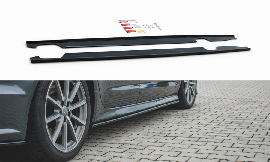 Maxton Design AU-S6-C7F-SD1T Side Skirts Diffusers Audi S6 / A6 S-Line C7 FL | ML Performance UK Car Parts