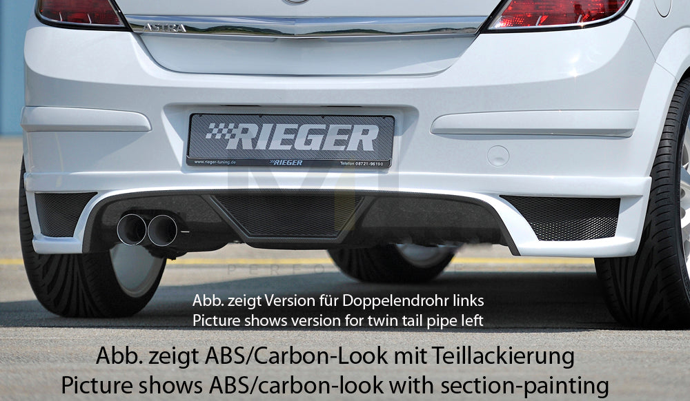 Rieger 00051267 Opel Astra H Rear Diffuser 3 | ML Performance EU Car Parts