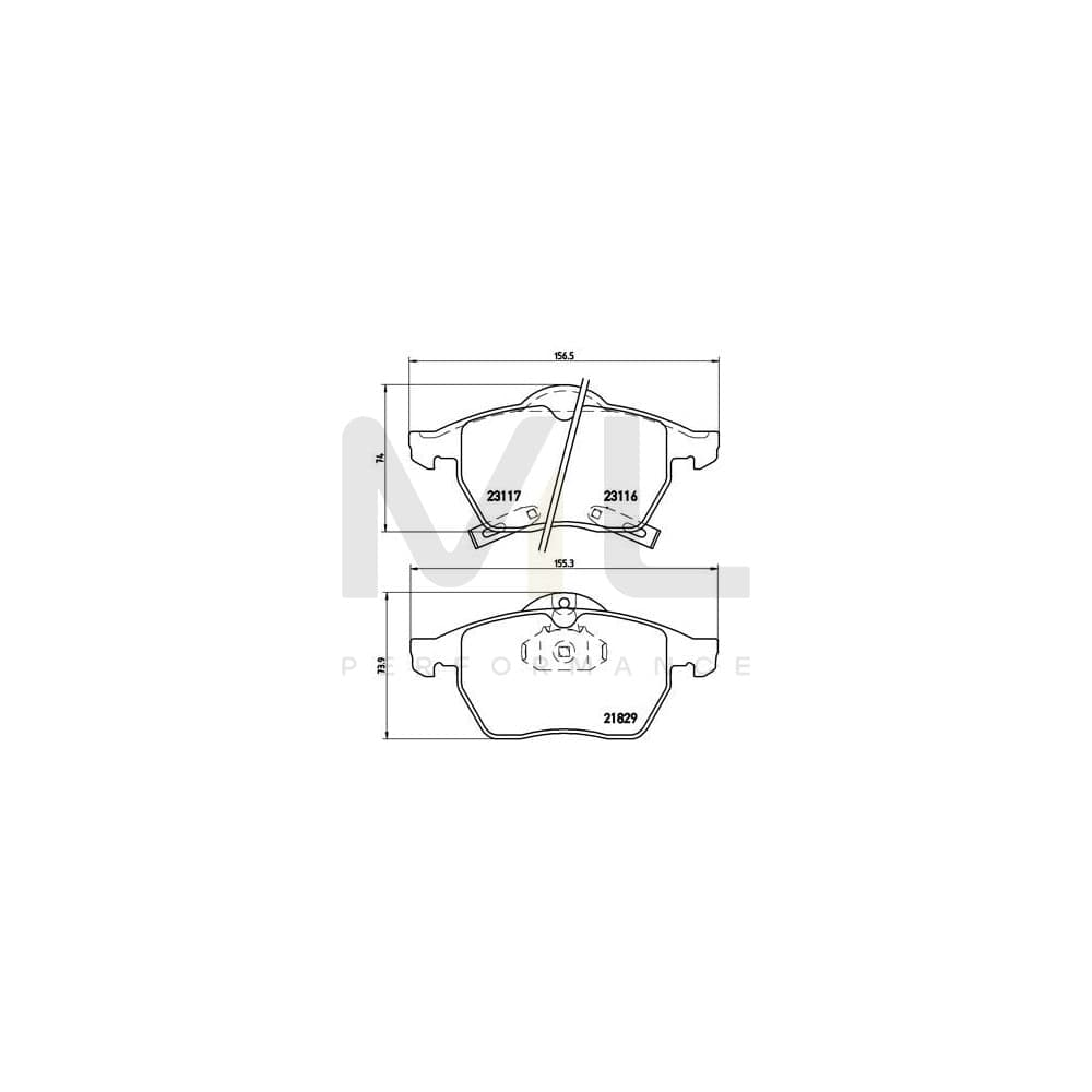 Brembo P 59 029 Brake Pad Set For Saab 900 Directional Brake Pads, With Acoustic Wear Warning | ML Performance Car Parts