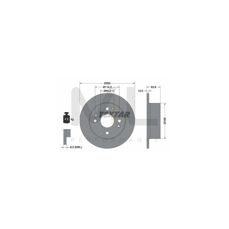 TEXTAR 92138600 Brake Disc for HONDA ACCORD Solid, without wheel hub, without wheel studs | ML Performance Car Parts