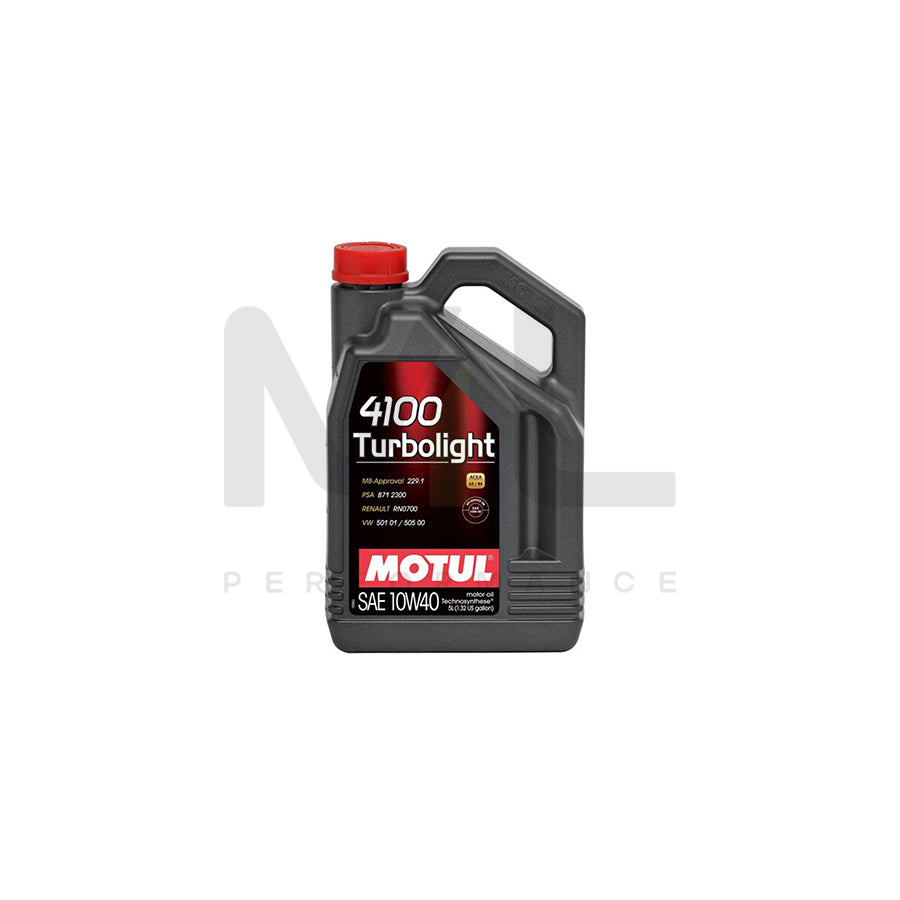 Motul 4100 Turbolight 10w-40 Technosynthese Synthetic Car Engine Oil 5l | Engine Oil | ML Car Parts UK | ML Performance