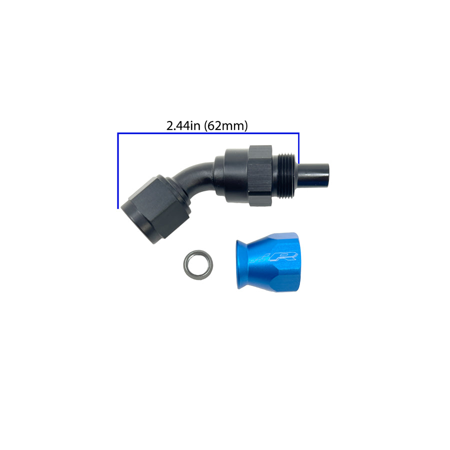 Precision Raceworks 201-0231 Fuel Line Fitting PTFE to 45 Degree Female Flare AN6 | ML Perfromance UK