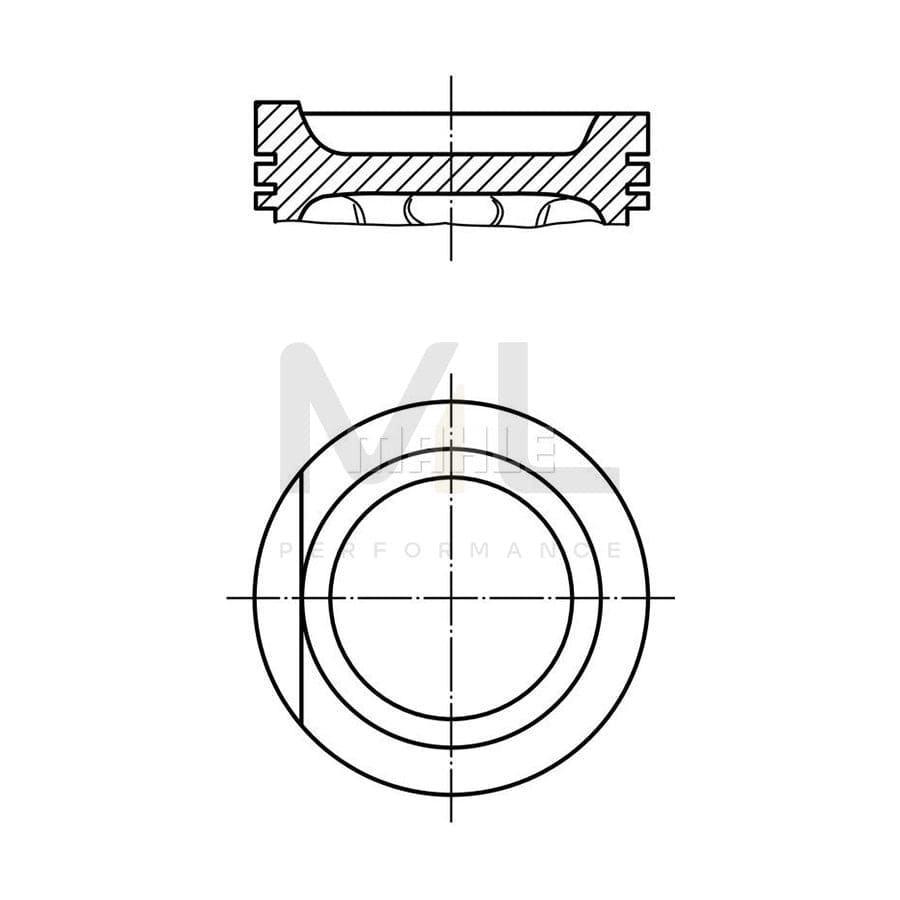 MAHLE ORIGINAL 034 75 02 Piston 81,51 mm, without cooling duct | ML Performance Car Parts