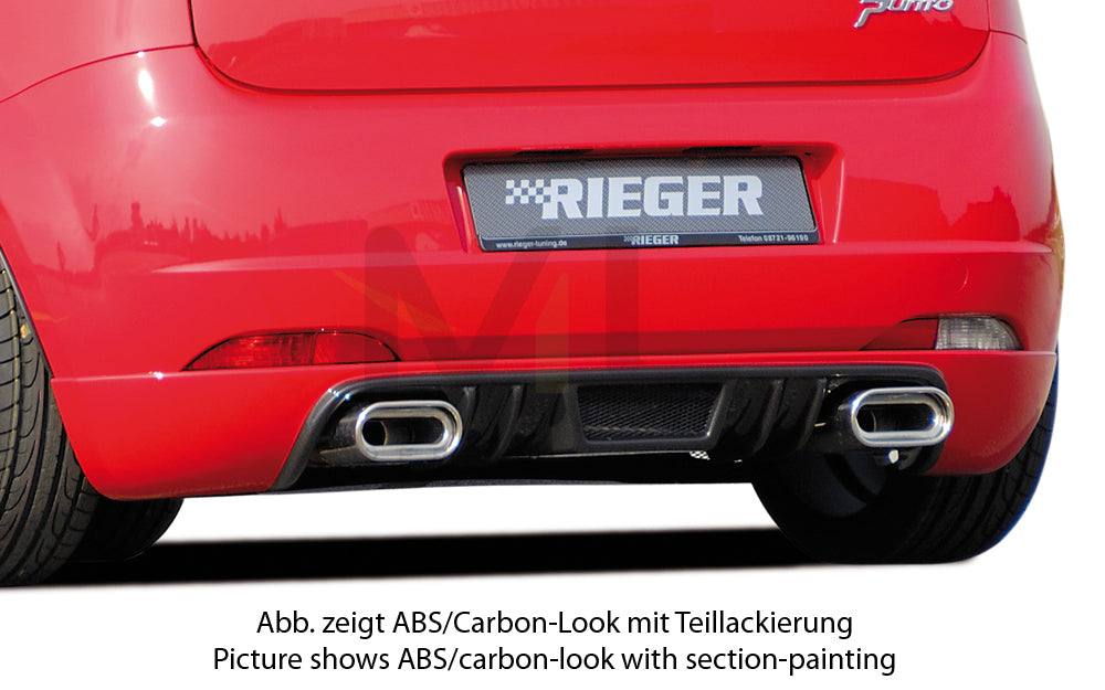 Rieger 00099154 Fiat Grande Punto (199) Rear Diffuser 1 | ML Performance EU Car Parts