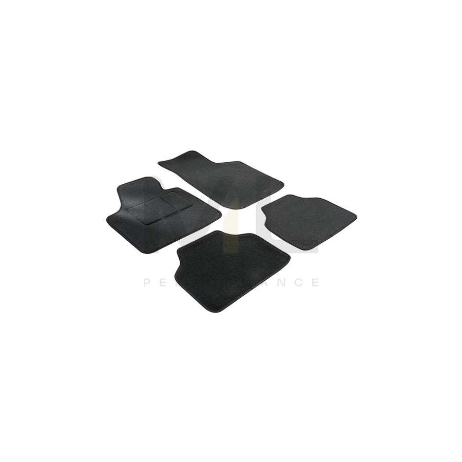 WALSER Tailored 14601 Floor mat set Textile, Front and Rear, Quantity: 4, Black | ML Performance Car Parts