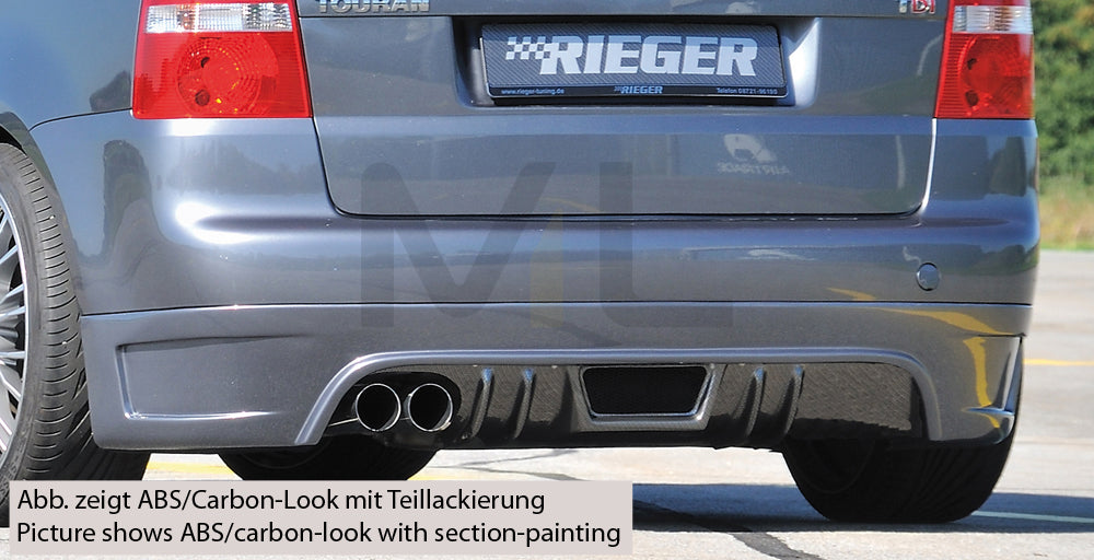 Rieger 00059211 VW 1T Touran Rear Diffuser - Carbon-Look 1 | ML Performance EU Car Parts