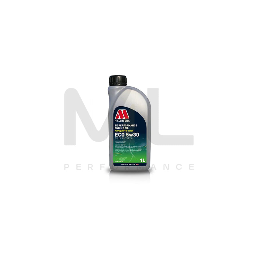 Millers Oils EE Performance ECO 5w-30 Fully Synthetic Engine Oil 1l | Engine Oil | ML Car Parts UK | ML Performance