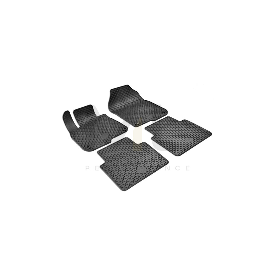 WALSER RubberLine 50843 Floor mat set Elastomer, Front and Rear, Quantity: 4, Black | ML Performance Car Parts