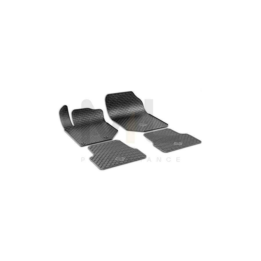 WALSER RubberLine 50858 Floor mat set Elastomer, Front and Rear, Quantity: 4, Black | ML Performance Car Parts