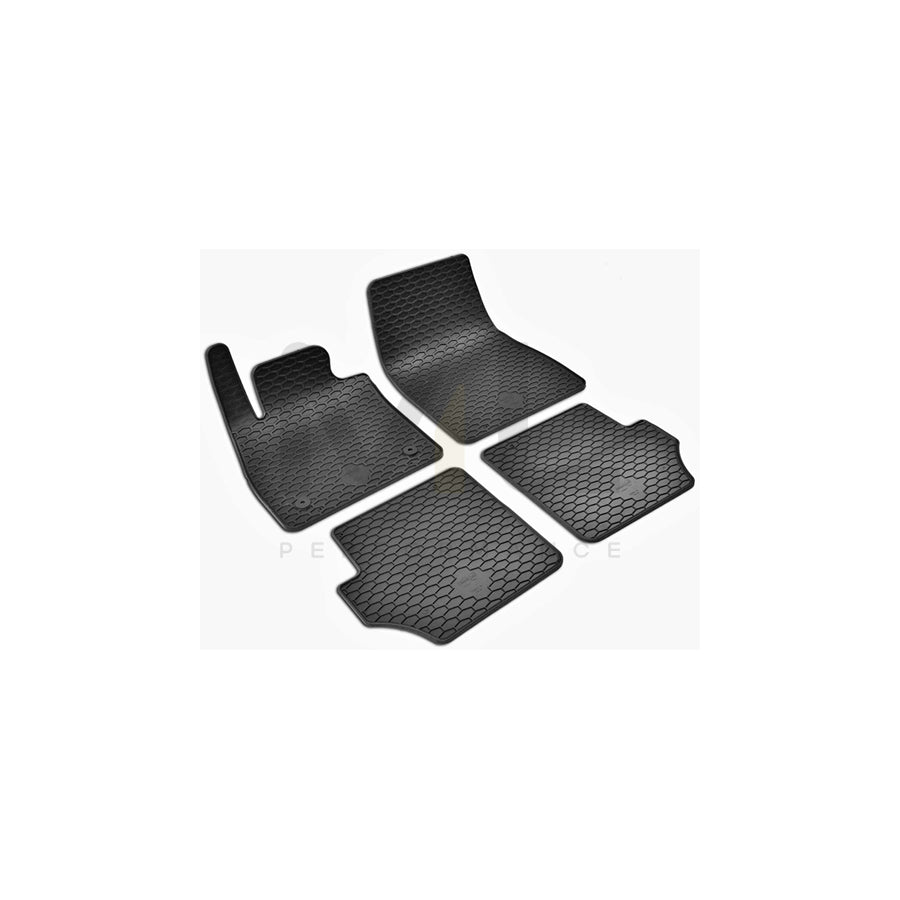 WALSER RubberLine 50844 Floor mat set Elastomer, Front and Rear, Quantity: 4, Black | ML Performance Car Parts