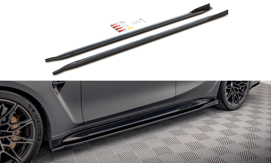 Maxton Design BM-3-G80-M-SD2T Side Skirts Diffusers V.2 BMW M3 G80 | ML Performance UK Car Parts