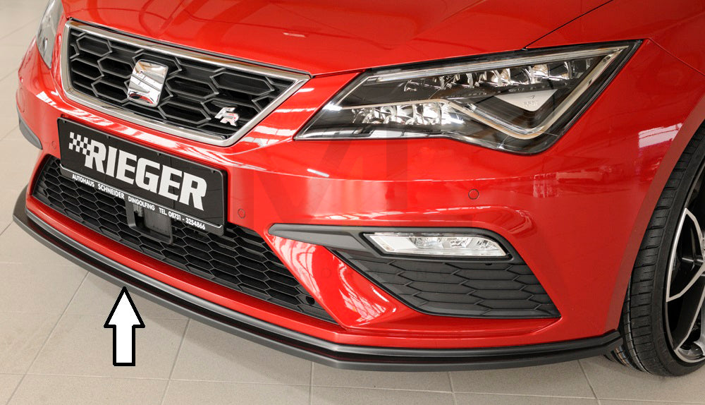 Rieger 00027030 SEAT 5F Front Splitter (Leon FR & Leon Cupra) 1 | ML Performance EU Car Parts