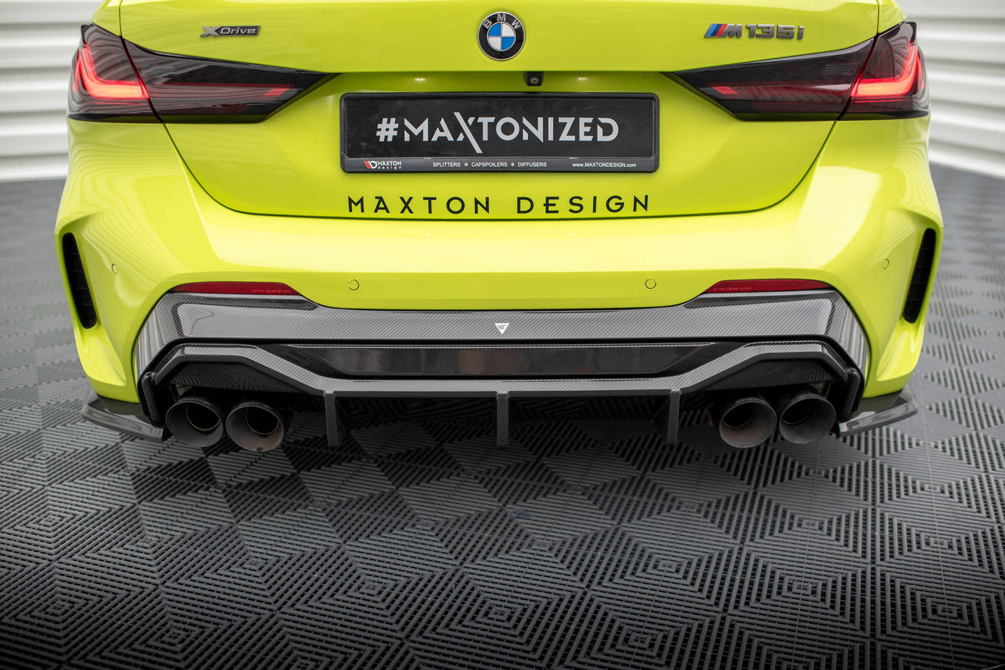 MAXTON DESIGN CF-BM-1-40-M-RS1OO_OO-245-P CARBON FIBER REAR DIFFUSER V.1 BMW 1 F40 M-PACK/ M135I | ML Performance