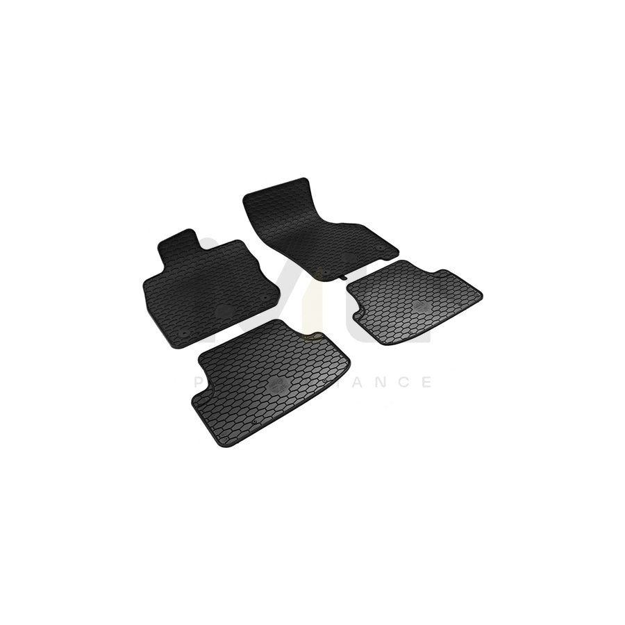 WALSER RubberLine 50883 Floor mat set Elastomer, Front and Rear, Quantity: 4, Black | ML Performance Car Parts