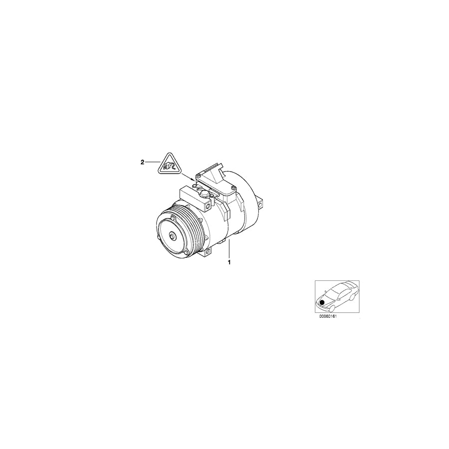 Genuine BMW 64528385920 E39 E38 Exchange Air Conditioning Compressor (Inc. 525tds, 525td & 725tds) | ML Performance EU Car Parts