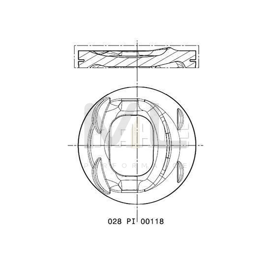 MAHLE ORIGINAL 028 PI 00118 002 Piston 77,01 mm, without cooling duct | ML Performance Car Parts