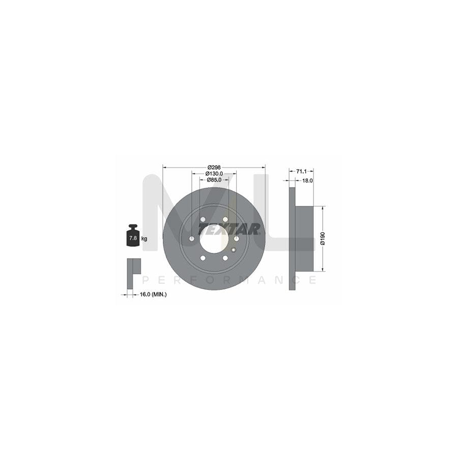 TEXTAR 92301103 Brake Disc suitable for MERCEDES-BENZ SPRINTER Solid, Coated, without wheel hub, without wheel studs | ML Performance Car Parts