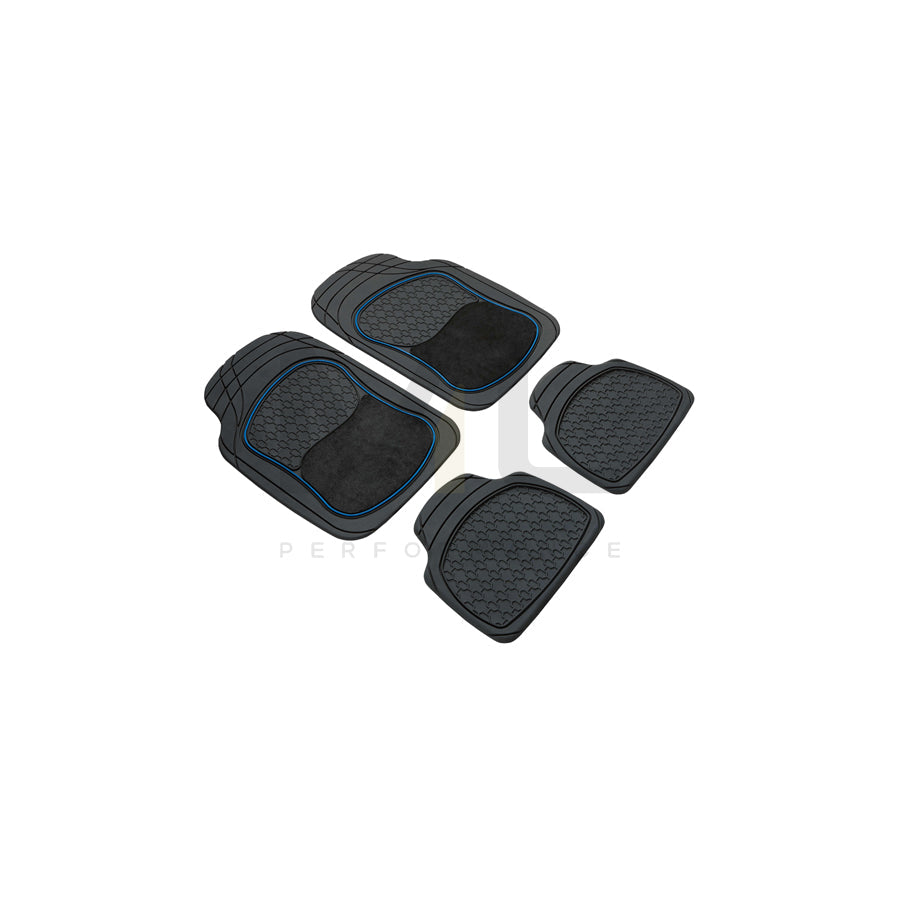 WALSER Universal fit, Royal 28014 Floor mat set Elastomer, Front and Rear, Quantity: 4, Black, Blue | ML Performance Car Parts